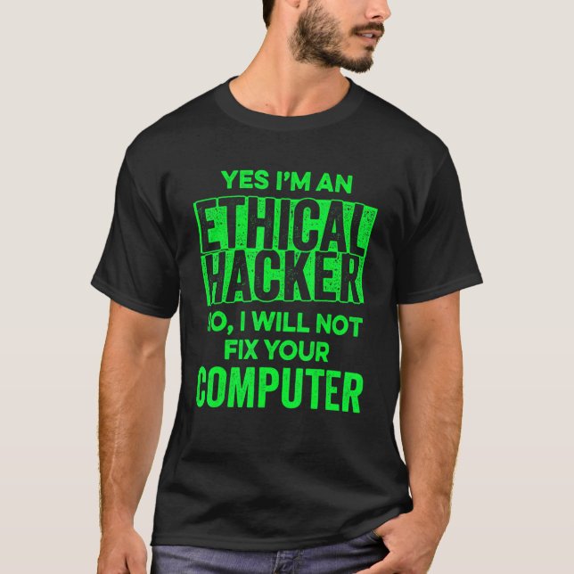 T-shirt Éthique Hacker Ordinateur Cybersécurité IT Pen Tes (Devant)
