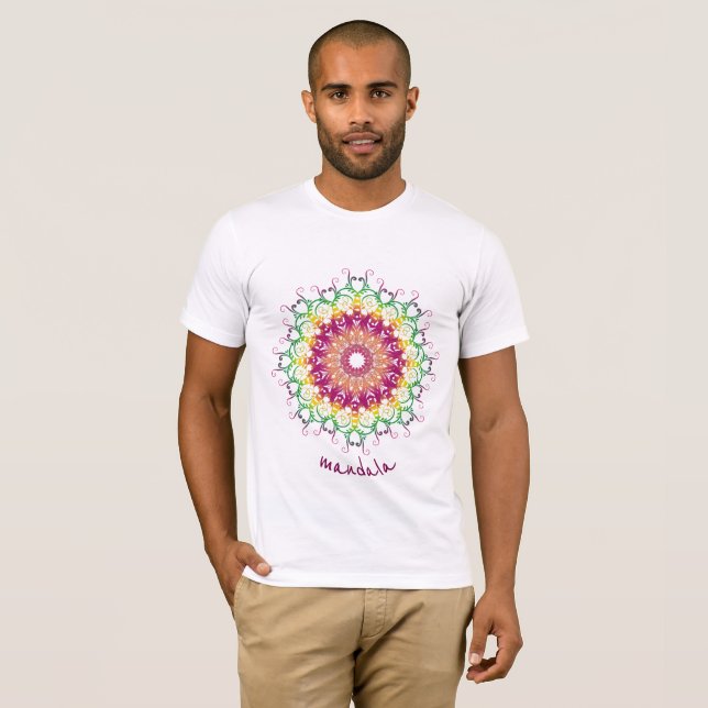 T-shirt Ethnic floral mandala. (Devant entier)