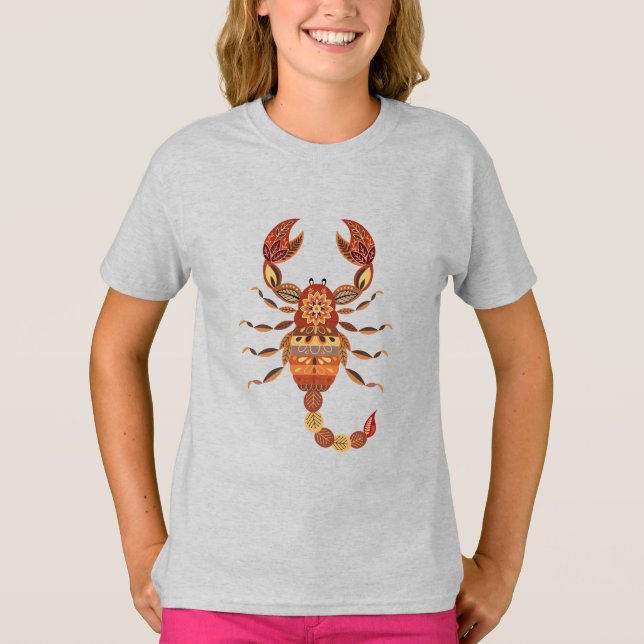 T-shirt Ethnic Floral Scorpion (Devant)
