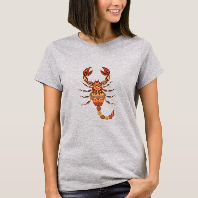T-shirt Ethnic Floral Scorpion (Devant)