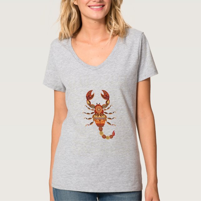 T-shirt Ethnic Floral Scorpion (Devant)