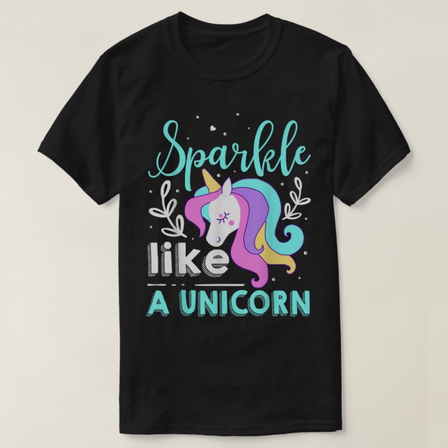 T-shirt Étincelle Comme Une Unicorne (Design devant)