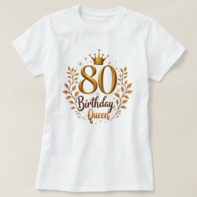 T-shirt Étincelle de luxe 80 ans Queen Graphic (Design devant)