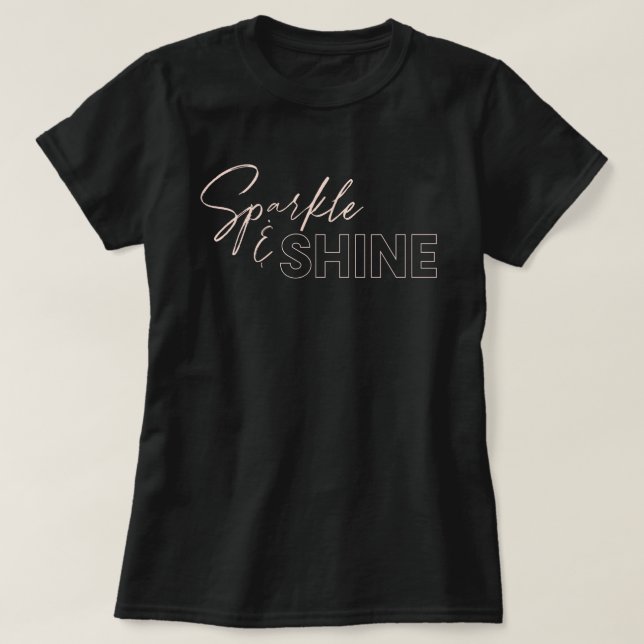 T-shirt Étincelle et brillance Stylish rose Typographique  (Design devant)