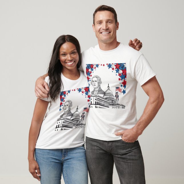 T-shirt Étincelles dorées de juillet blanc (Unisexe)