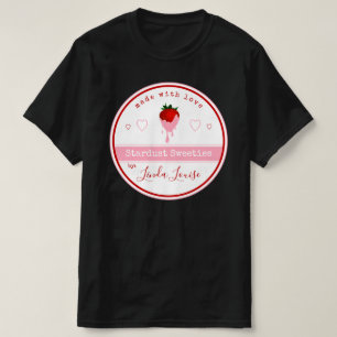 T-shirt étiquette à la fraise recouverte de chocol