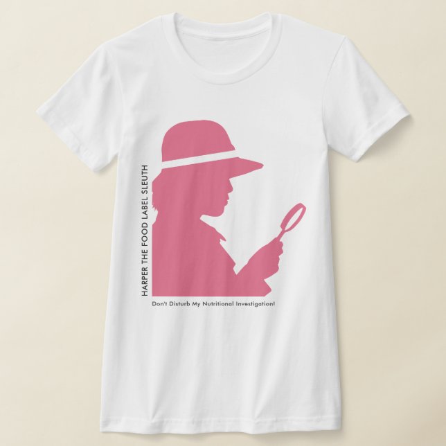 T-shirt Étiquette alimentaire amusant Quip Blush Rose Silh (Poser)