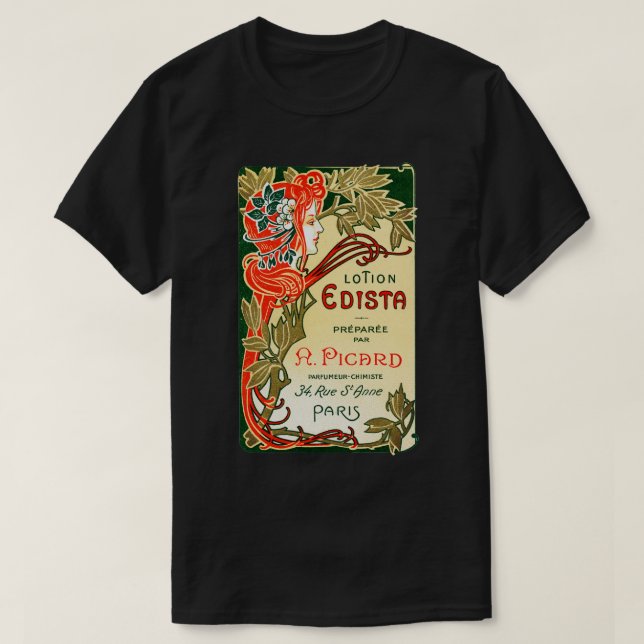 T-shirt étiquette Art nouveau français 1910 (Design devant)