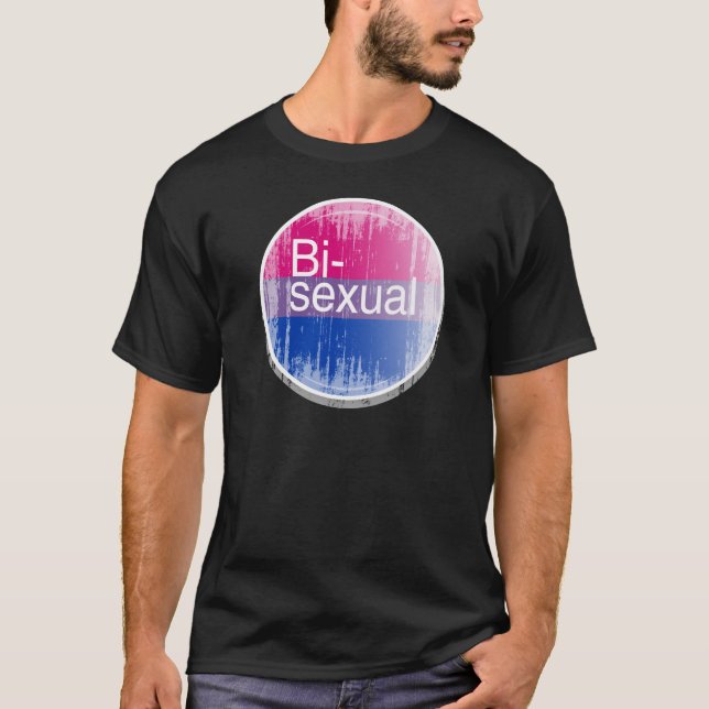 T-shirt Étiquette bisexuel distressed.png (Devant)