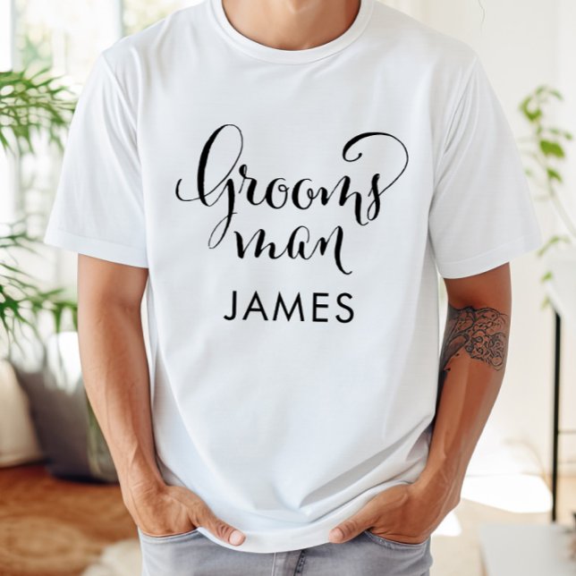 T-shirt Étiquette calligraphique pour garçon d'honneur de  (Créateur téléchargé)