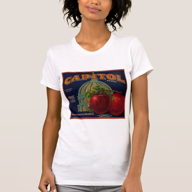 T-shirt Étiquette Capital Apple Sacramento (Devant)