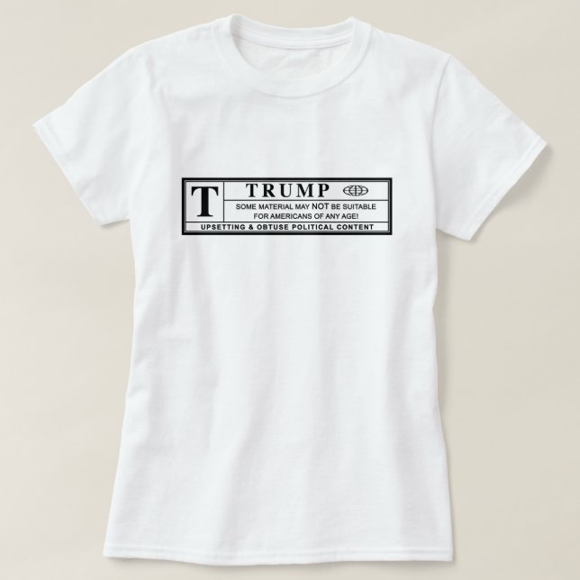 T-shirt Étiquette d'avertissement Donald Trump (Design devant)