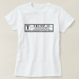 T-shirt Étiquette d'avertissement Femmes contre Trump