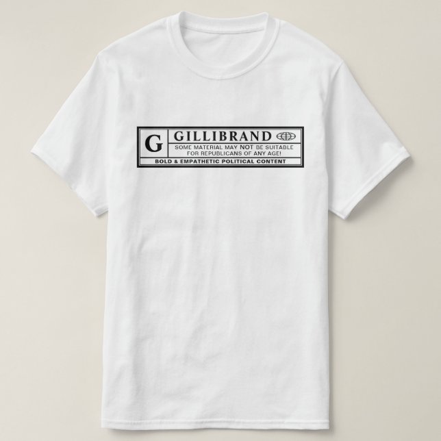 T-shirt Étiquette d'avertissement Gillibrand (Design devant)