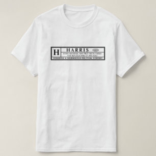 T-shirt Étiquette d'avertissement Harris