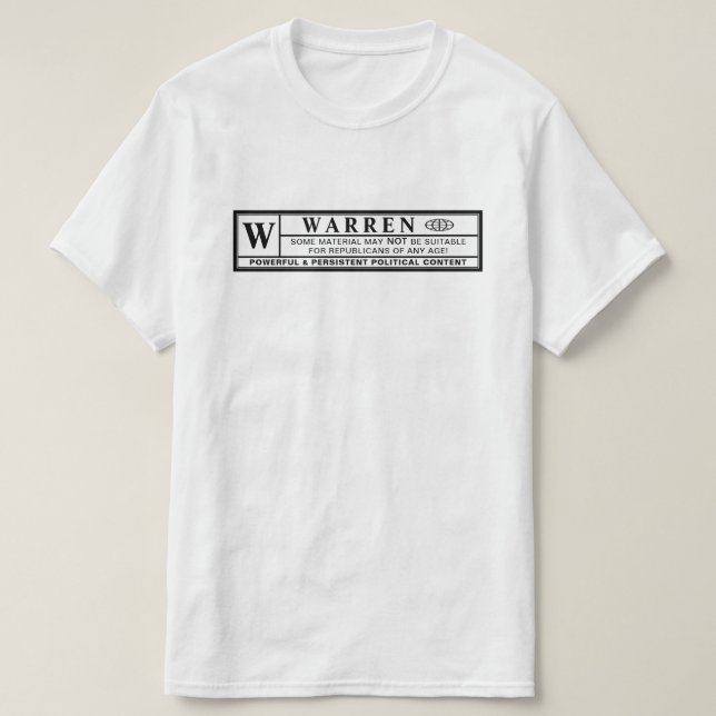 T-shirt Étiquette d'avertissement Warren (Design devant)