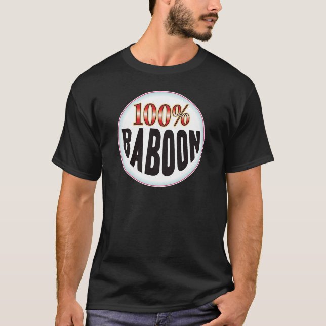 T-shirt Étiquette de babouin (Devant)