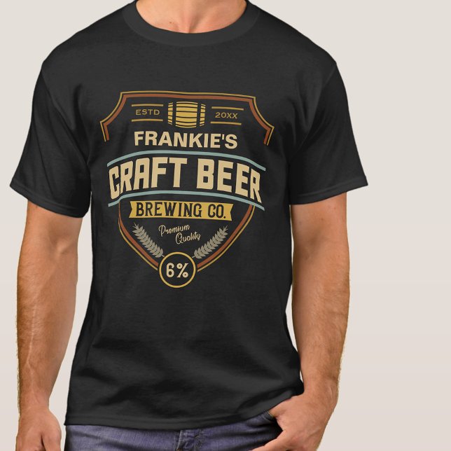 T-shirt Étiquette de bière artisanale personnalisée Sociét (Créateur téléchargé)