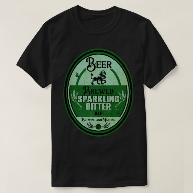 T-shirt Étiquette de bière brassante (Design devant)