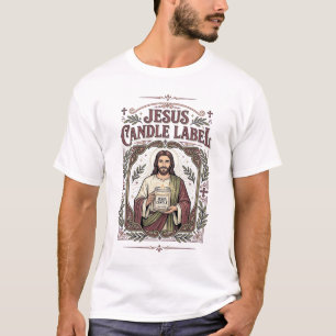 T-shirt Étiquette de bougie Jésus Bougie Jésus Foi chrétie
