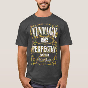 T-shirt Étiquette de bouteille d'anniversaire vintage 1962