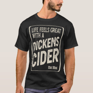 T-shirt Étiquette de bouteille de cidre Cheeky Dickens Wit