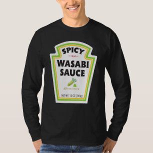 T-shirt Étiquette de bouteille de sauce wasabi piquante po