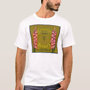T-shirt Étiquette de caisse d'agrume de marque de Gladiola