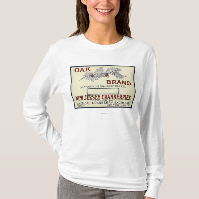 T-shirt Étiquette de canneberge de marque de chêne (Devant)