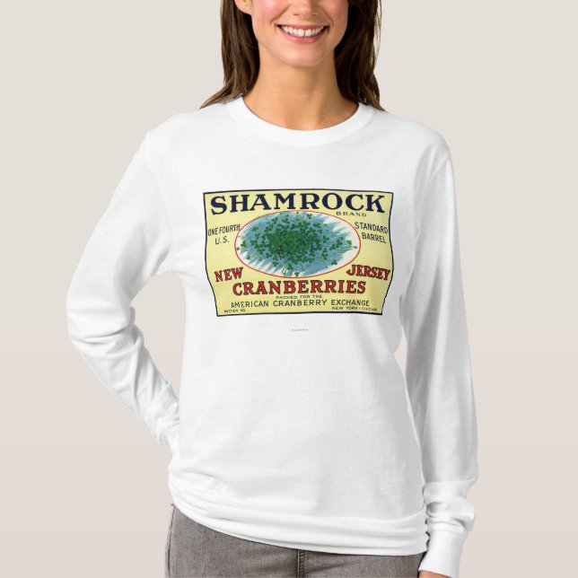 T-shirt Étiquette de canneberge de marque de shamrock (Devant)