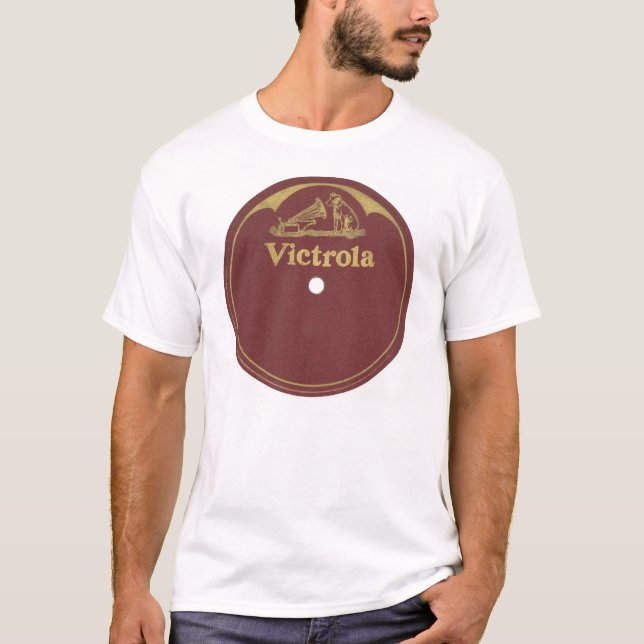 T-shirt Étiquette de disque de Victrola - blanc (Devant)