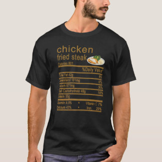 T-shirt Étiquette de faits nutritionnels de steak frit de 