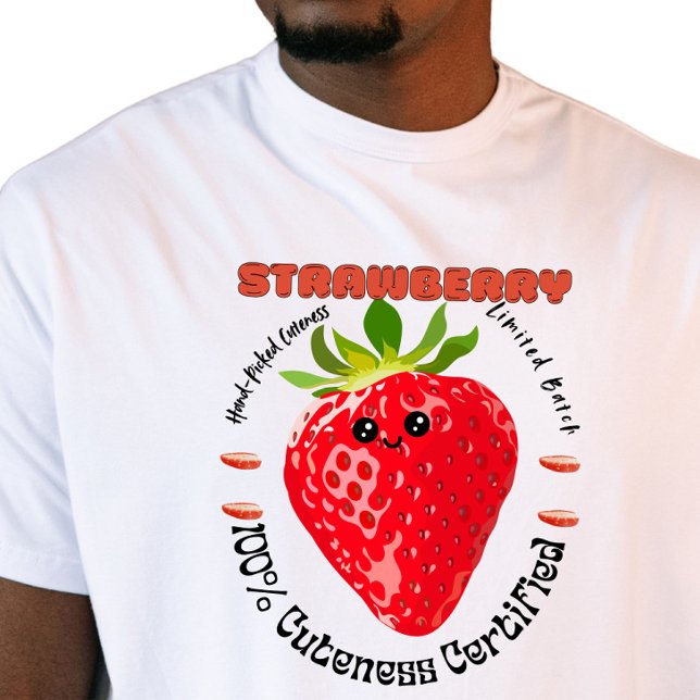 T-shirt Étiquette de fraise fraîche de la ferme  (Créateur téléchargé)