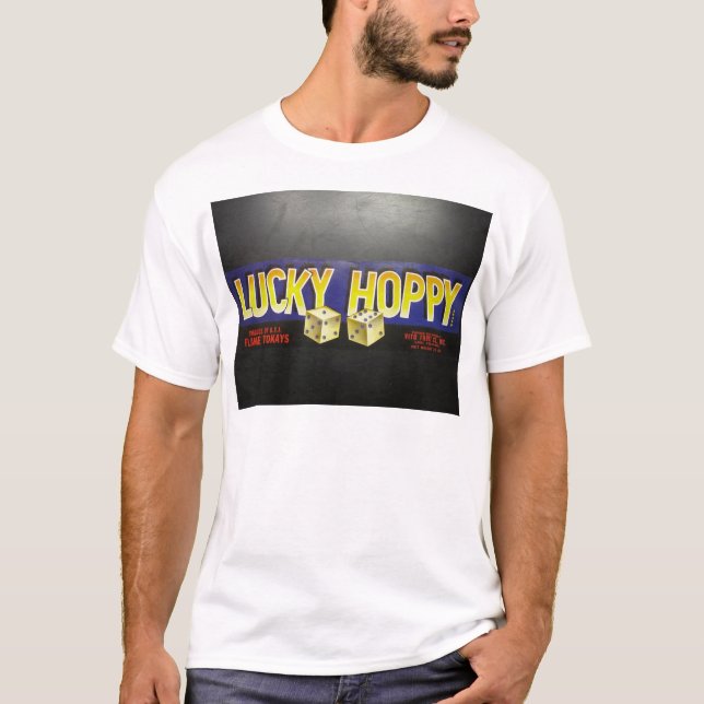 T-shirt Étiquette de houblon chanceux (Devant)