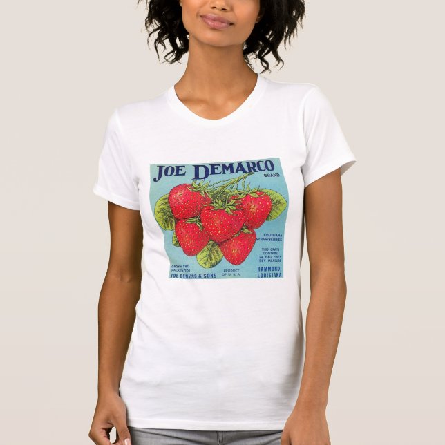 T-shirt Étiquette de la crème de fraises de la Louisiane - (Devant)