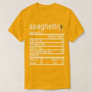 T-shirt Étiquette de la valeur nutritive