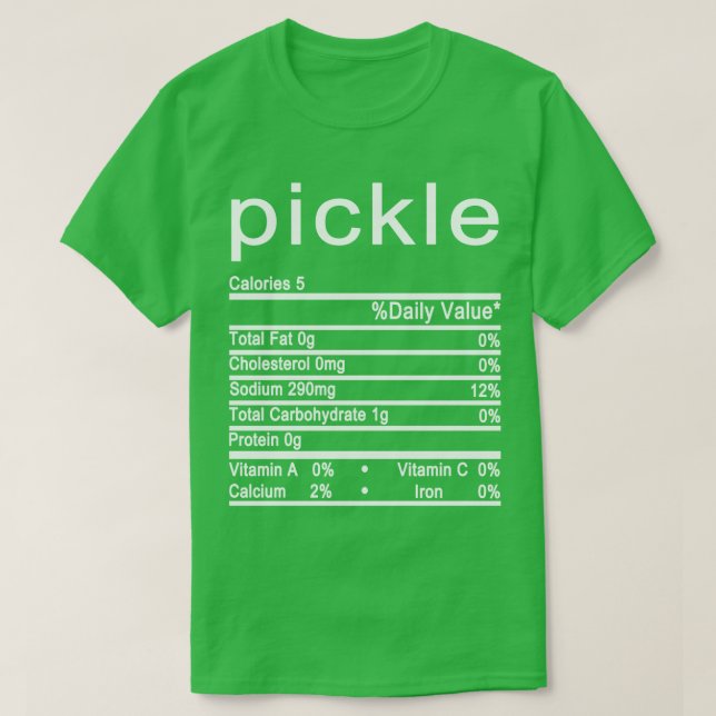 T-shirt étiquette de la valeur nutritive (Design devant)