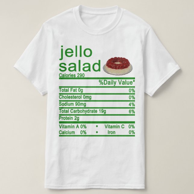 T-shirt Étiquette de la valeur nutritive (Design devant)
