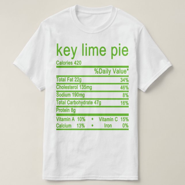 T-shirt Étiquette de la valeur nutritive (Design devant)