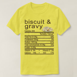 T-shirt étiquette de la valeur nutritive des biscuits et