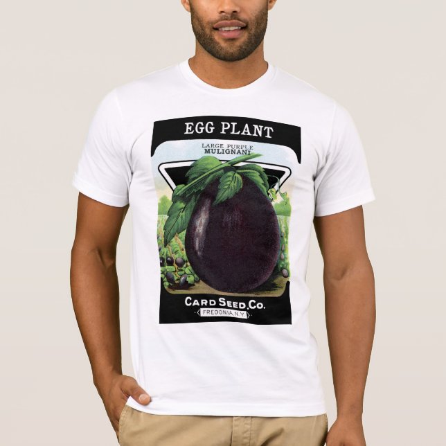 T-shirt Étiquette de paquets de semences d'aubergine (Devant)