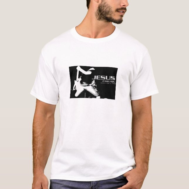 T-shirt Étiquette de Phénomène-Le de Jésus seulement que (Devant)