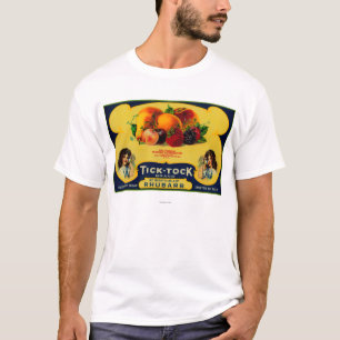 T-shirt Étiquette de rhubarbe de Tock de coutil