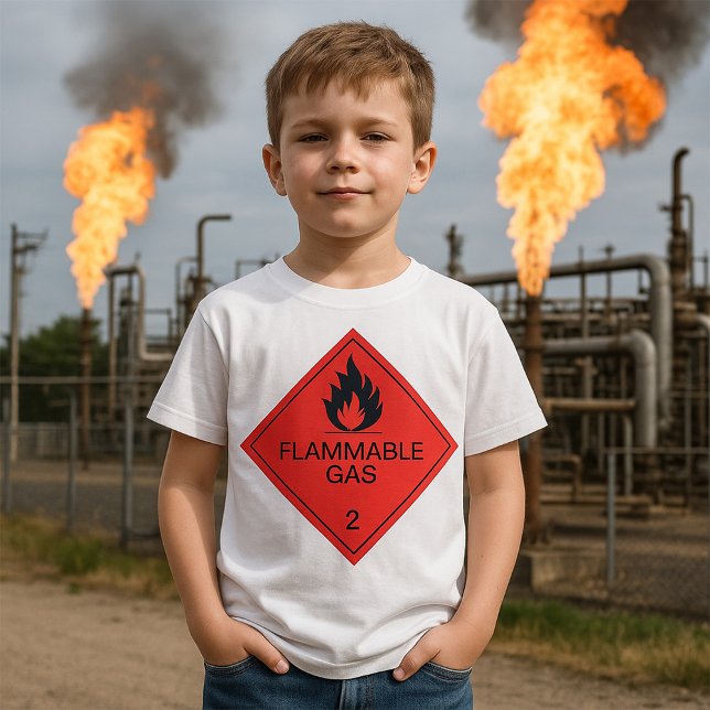 T-shirt Étiquette de sécurité pour gaz inflammable, pannea (Créateur téléchargé)
