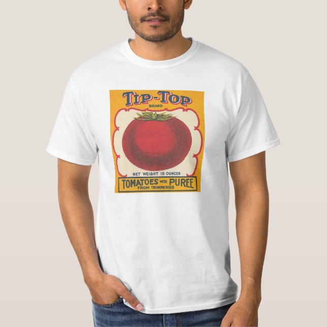 T-shirt Étiquette de tomate Art-En boîte par annonce (Devant)