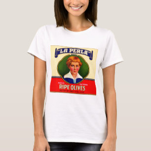 T-shirt étiquette des olives de LaPerla dans les années 19