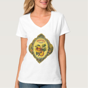 T-shirt Étiquette français vintage d'abricot - chemise