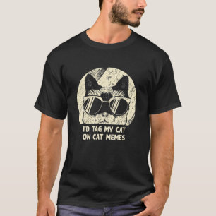 T-shirt Étiquette Mon chat sur les mèmes de chat Drôle Amo