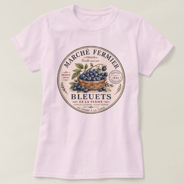 T-shirt Étiquette Myrtilles Vintage (Design devant)