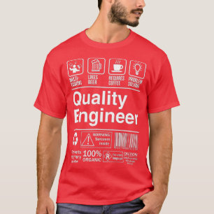 T-shirt Étiquette produit de l'ingénieur de qualité